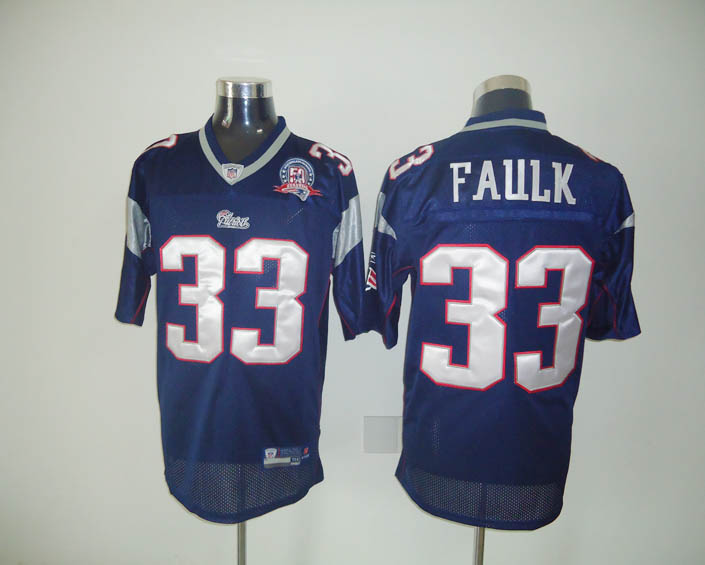 New England Patriots #33 Danny faulk Replica blue Jersey
