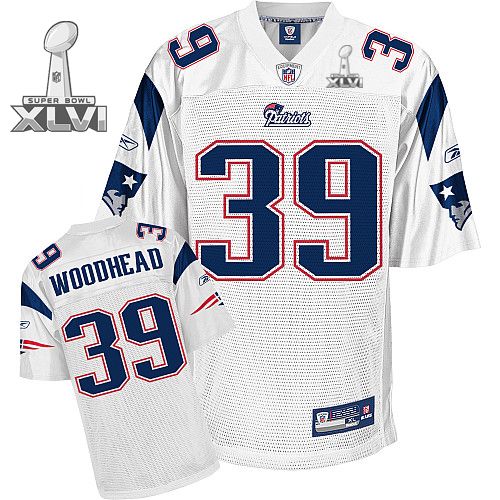 New England Patriots #39 Danny Woodhead White Road 2012 Super Bowl XLVI NFL Jersey