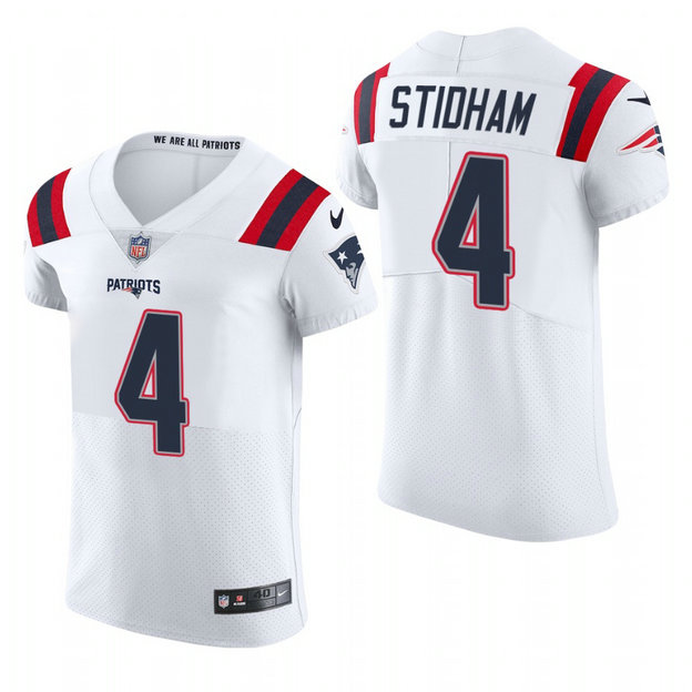 New England Patriots #4 Jarrett Stidham Nike Men's White Team Color Men's Stitched NFL 2020 Vapor Untouchable Elite Jersey