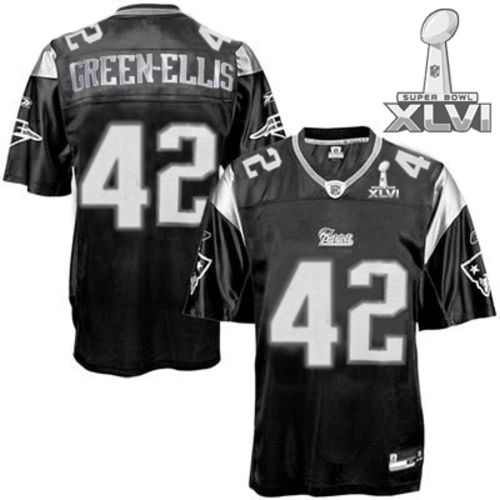 New England Patriots #42 BenJarvus Green-Ellis Black Shadow 2012 Super Bowl XLVI NFL Jersey