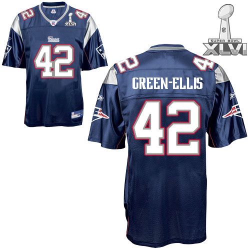New England Patriots #42 BenJarvus Green-Ellis Dark Blue 2012 Super Bowl XLVI NFL Jersey