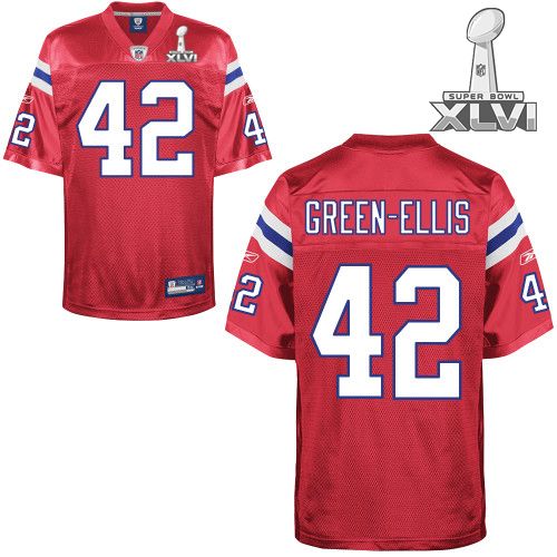 New England Patriots #42 BenJarvus Green-Ellis Red Alternate 2012 Super Bowl XLVI NFL Jersey