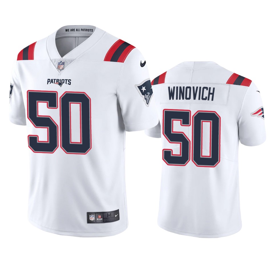 New England Patriots #50 Chase Winovich Men's Nike White 2020 Vapor Limited Jersey