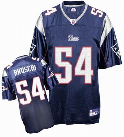 New England Patriots #54 Tedy Bruschi Team Color dark blue Jersey