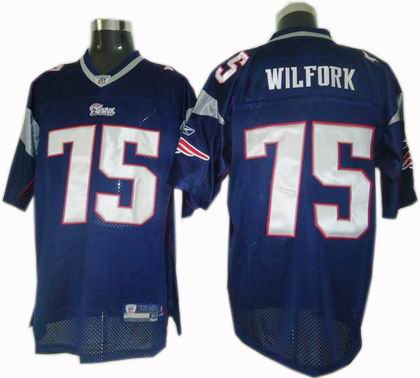 New England Patriots #75 Vince Wilfork blue Jersey