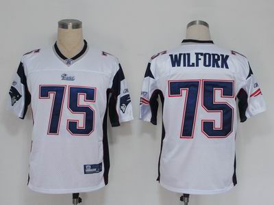 New England Patriots #75 Vince Wilfork white Jersey