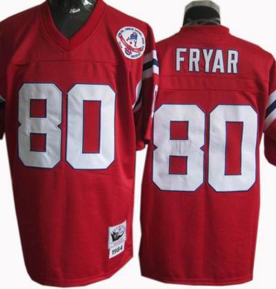 New England Patriots #80 Irving Fryar MitchellandNess Throwback jerseys red