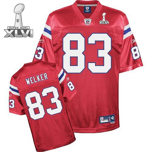 New England Patriots #83 Wes Welker Red Alternate 2012 Super Bowl XLVI NFL Jersey