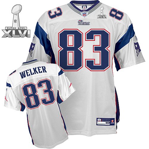 New England Patriots #83 Wes Welker White 2012 Super Bowl XLVI NFL Jersey