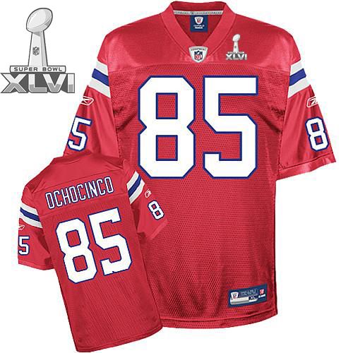New England Patriots #85 Chad Ochocinco Red 2012 Super Bowl XLVI NFL Jersey