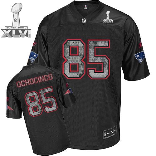 New England Patriots #85 Chad Ochocinco Sideline Black United 2012 Super Bowl XLVI NFL Jersey
