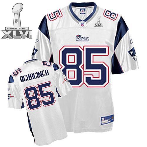 New England Patriots #85 Chad Ochocinco White 2012 Super Bowl XLVI NFL Jersey