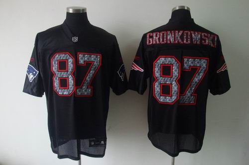 New England Patriots #87 Rob Gronkowski Black United Sideline Jersey