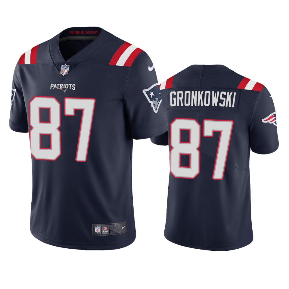 New England Patriots #87 Rob Gronkowski Men's Nike Navy 2020 Vapor Limited Jersey