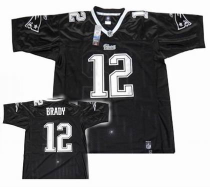 New England Patriots 12# Tom Brady jerseys black