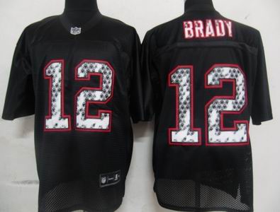 New England Patriots 12 Tom Brady Black United Sideline Jerseys