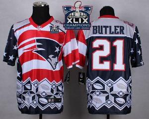 New England Patriots 21 Malcolm Butler Navy Blue Super Bowl XLIX Champions Patch Stitched NFL Elite Noble Fashion Jersey