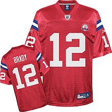 New England Patriots Boston Patriots AFL 50th Anniversary #12 Tom Brady red Color Jersey