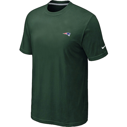 New England Patriots Chest embroidered logo  T-Shirt  D.Green
