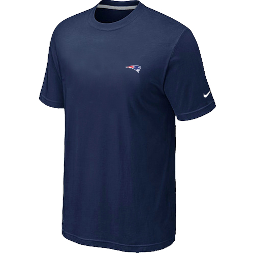 New England Patriots Chest embroidered logo  T-Shirt D.BLUE