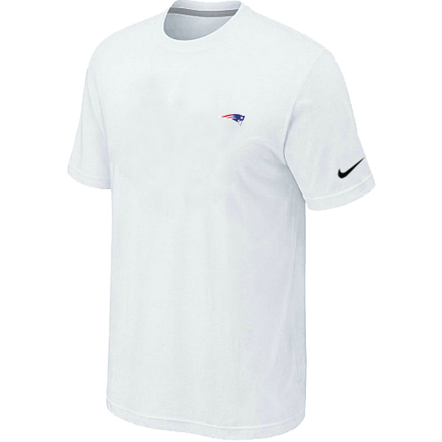 New England Patriots Chest embroidered logo  T-Shirt white