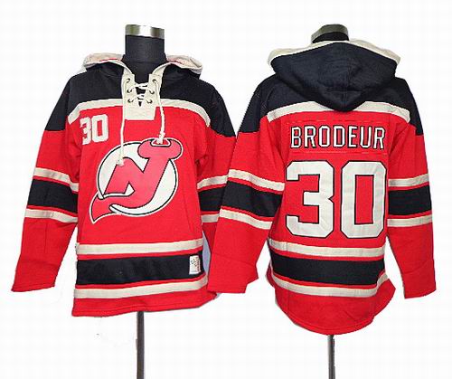 New Jersey Devils #30 Brodeur Red Hoody