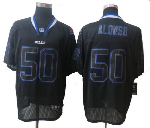 New Nike Buffalo Bills #50 Kiko Alonso Lights Out Black Elite Jersey
