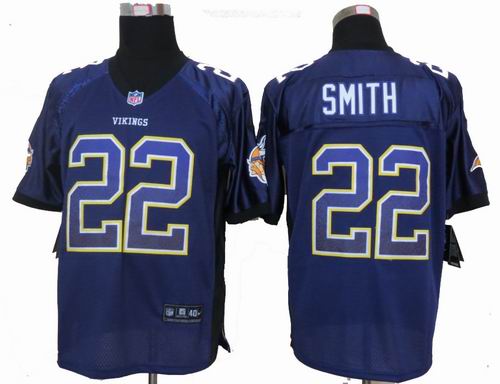 New Nike Minnesota Vikings 22# Harrison Smith Purple Team Color Elite Drift Fashion Jersey