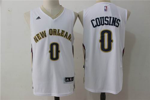 New Orleans Pelicans #0 DeMarcus Cousins white Jersey