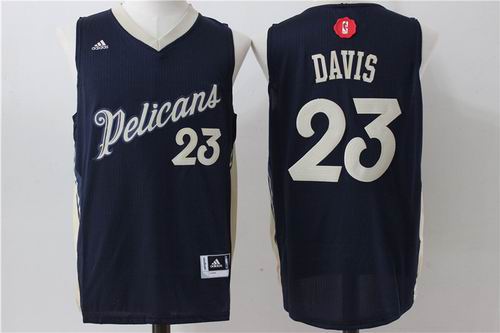 New Orleans Pelicans #23 Anthony Davis Navy 2016-2017 Christmas Day Jersey