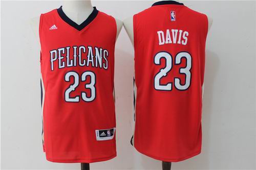 New Orleans Pelicans #23 Anthony Davis red Jersey