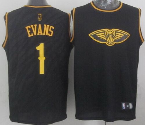 New Orleans Pelicans 1 Tyreke Evans Black Precious Metals Fashion NBA Jersey