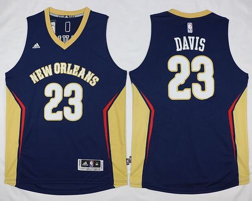 New Orleans Pelicans 23 Anthony Davis Navy Revolution 30 NBA Jersey