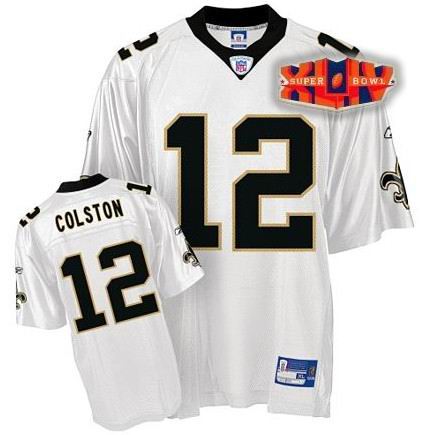 New Orleans Saints #12 Marques Colston Super Bowl XLIV Jersey white