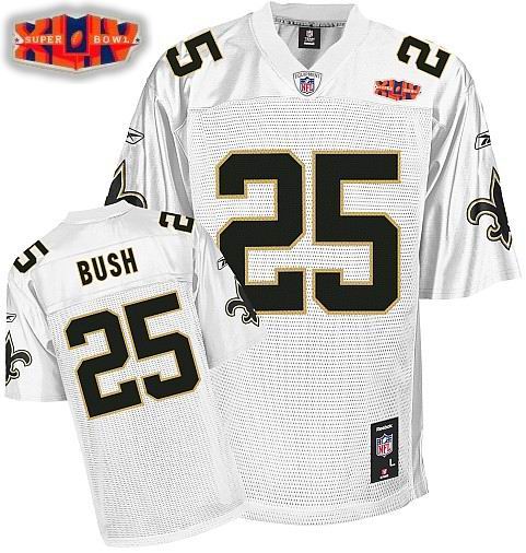 New Orleans Saints #25 Reggie Bush Super Bowl XLIV White Jersey