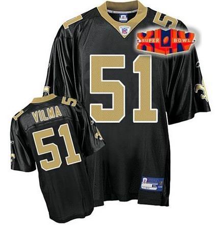 New Orleans Saints #51 Jonathan Vilma Super Bowl XLIV Team Jersey black