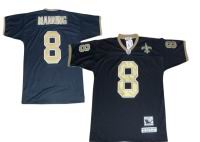 New Orleans Saints #8 Archie Manning Black gold number throwback jerseys