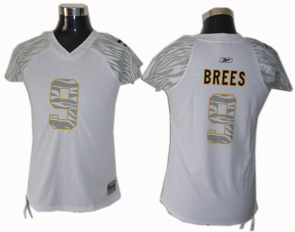 New Orleans Saints #9 Drew Brees Women Zebra Field Flirt Fashion Jerseys white