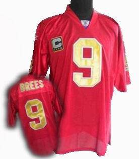 New Orleans Saints #9 Drew Brees color red