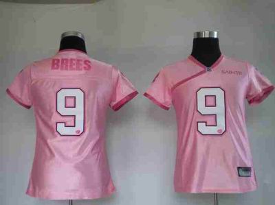 New Orleans Saints #9 Drew Brees women pink