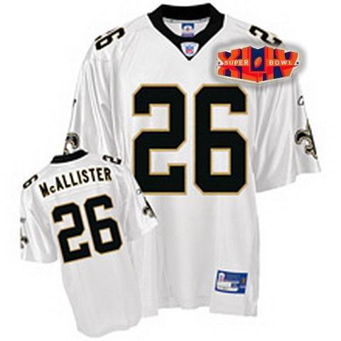 New Orleans Saints 26# Deuce McAllister Super Bowl XLIV Jersey white