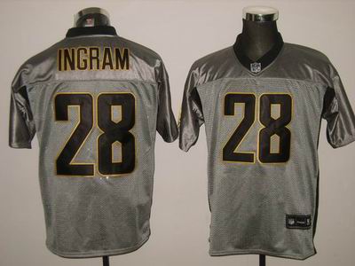 New Orleans Saints 28# Mark Ingram Gray shadow jerseys