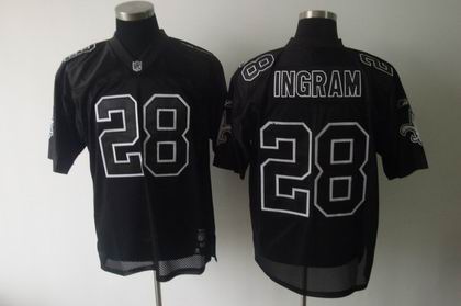 New Orleans Saints 28# Mark Ingram full black Jersey
