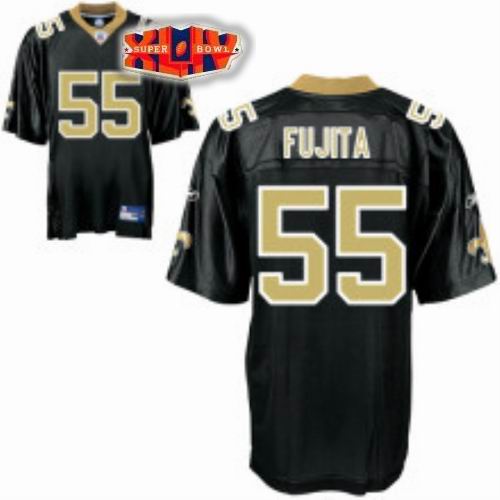 New Orleans Saints 55# Scott Fujita Super Bowl XLIV Team Color black Jersey