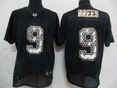 New Orleans Saints 9 Drew Brees Black United Sideline Jerseys