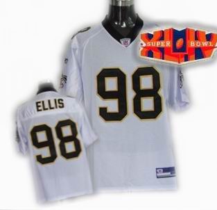 New Orleans Saints 98# Sedrick Ellis Super Bowl XLIV Color white Jersey