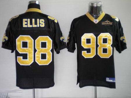 New Orleans Saints 98 Sedrick Ellis black Champions patch