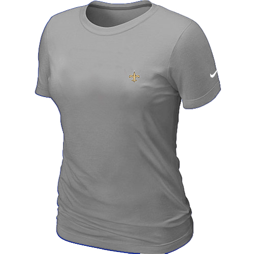 New Orleans Saints Chest embroidered logo women's t-shirt Grey
