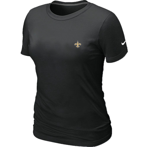 New Orleans Saints Chest embroidered logo women's t-shirt black