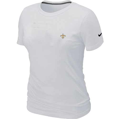 New Orleans Saints Chest embroidered logo women's t-shirt white